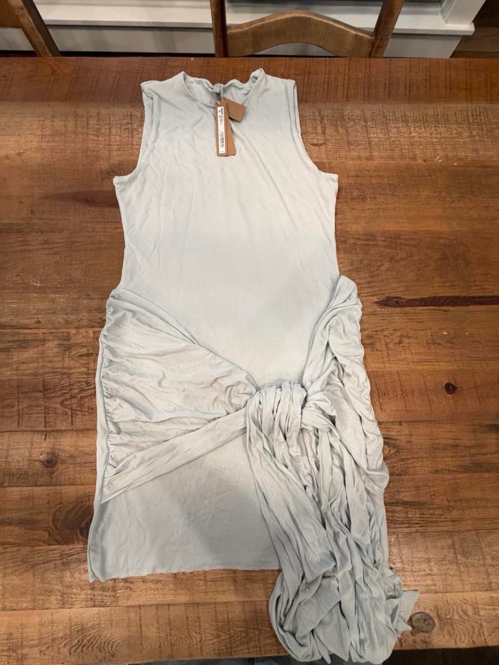 SKIMS Sleeveless Side-Knot Mini Dress in Light Blue